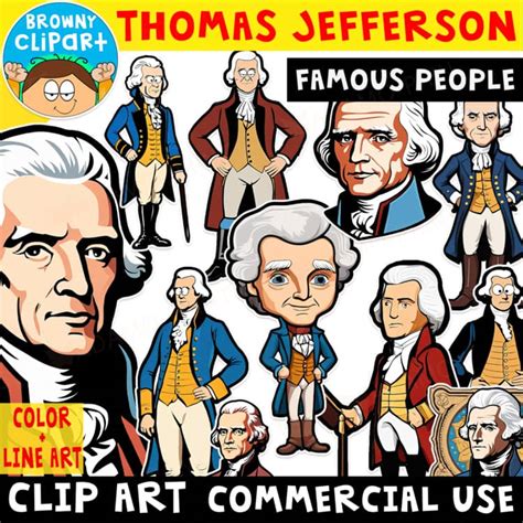 Famous Great Man in History - Thomas Jefferson Clip Art Set Commercial Use