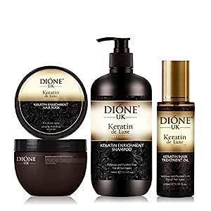 DIONE UK Keratin De Luxe Enrichment Combo of Shampoo, Hair Treatment ...