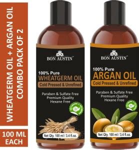Bon Austin Premium Wheatgerm Oil & Argan Oil - Cold Pressed & Unrefined ...