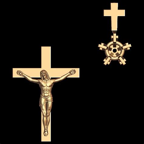 Jesus Cross 3D Model Pendant
