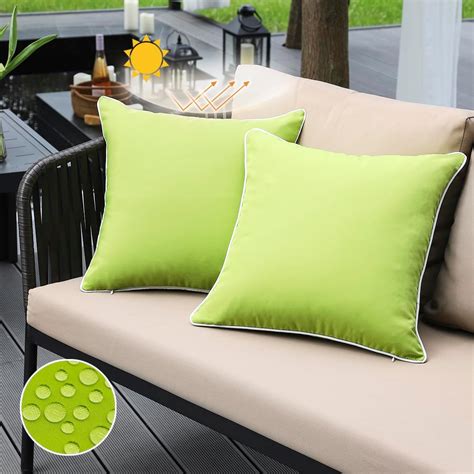 Amazon.com: JOJOGOGO Green Outdoor Pillows Waterproof Decorative Throw ...