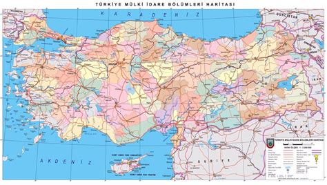 Laminated 42x24 High Quality Poster Political Map Maps Of Turkey ...