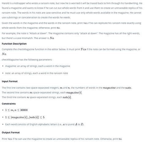 Hash Tables Ransom Note 的图像结果