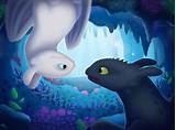Toothless and Light Fury the White Night Fury dragon in the cave How To ...
