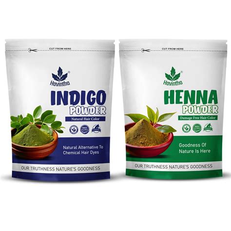 Havintha Natural Indigo Powder and Henna Powder Combo for Black Hair ...