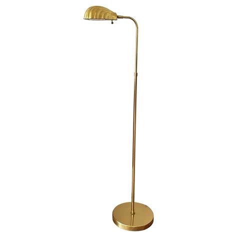 Vintage Brass Clam Shaped Floor Reading Lamp For Sale at 1stDibs