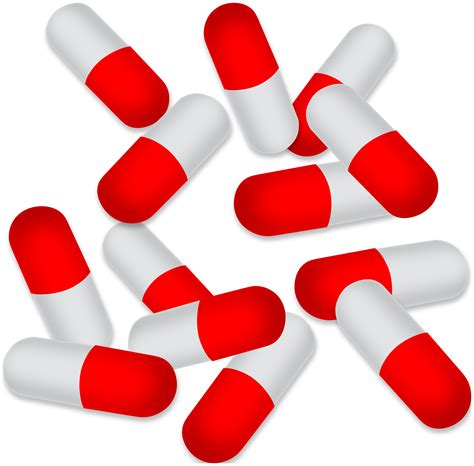 Red White Pills PNG Clip Art - Best WEB Clipart