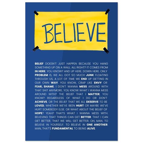 Ted Lasso Believe Sign Poster. Ted Lasso Quote, Semi Gloss Wall Art ...