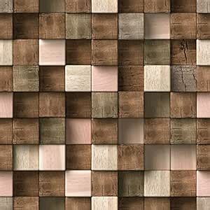 DWELLSINDIA 3D Wood Cubes Self Adhesive Peel and Stick PVC Wallpaper ...