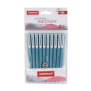 UNOMAX Ultron Neo 2x Ball Pen Pack of 10 (Blue) | Elevate Your Writing ...