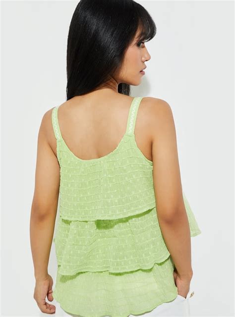 Buy URB_N Women Textured Tiered Top Online at just Rs. 699.0 ...