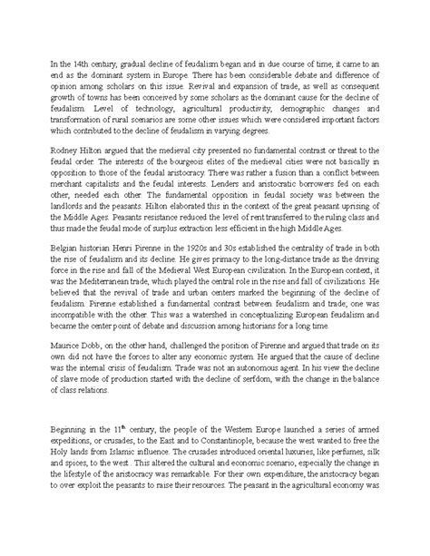 Feudal Crisis - Brief Overview - In the 14th century, gradual decline ...