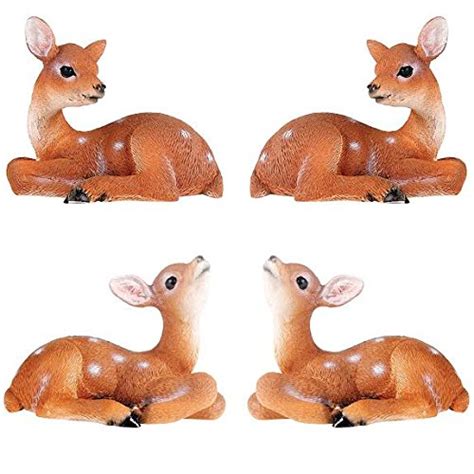 Wonderland 2 inches Set of 4 Bonsai Decoration Mini Deer (Garden, Home ...