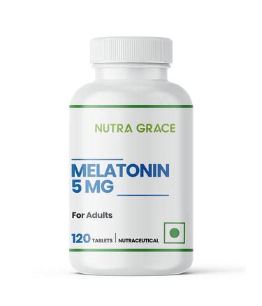 Nutra Grace Melatonin 5mg Supplement for Men & Women | Sleep and Relax ...