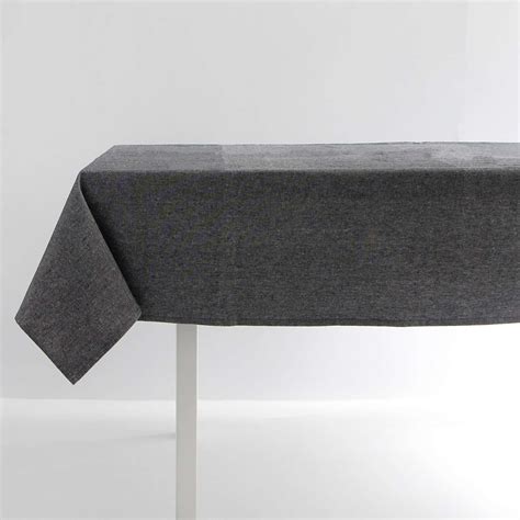 Black & Grey Mix Cotton Tablecloth, 70"