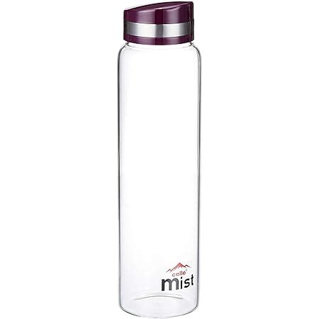 CELLO Mist Borosilicate Water Bottle, Clear, 1000ml, Glass, Pack of 1 ...