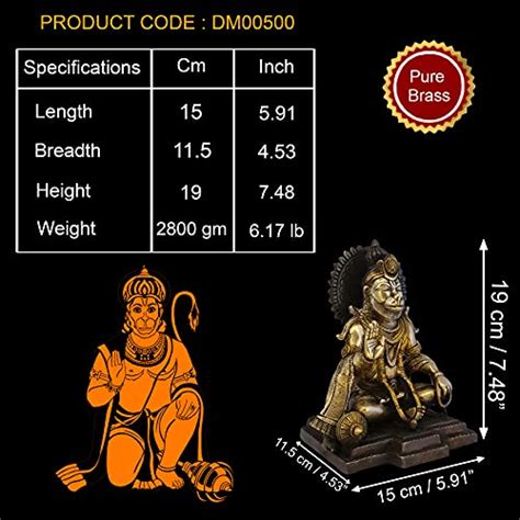 Buy Divya Mantra Hanuman Idol Home Puja Room Decor Pooja Mandir ...