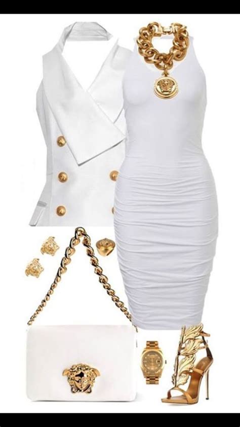 White and gold party outfit in 2025 | Womens fashion, Chic outfits ...