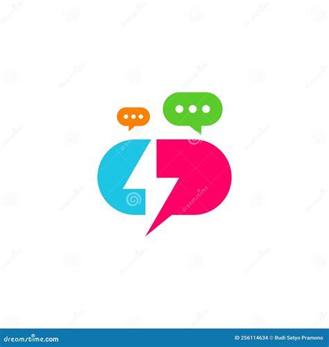 Thunder Chat Logo Design Template. Chat Fast Logo Concept Vector Stock ...