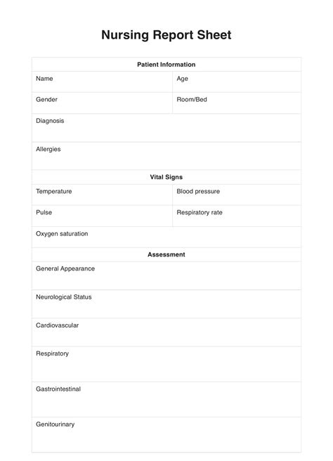 Nursing Home Report Sheet & Example | Free PDF Download