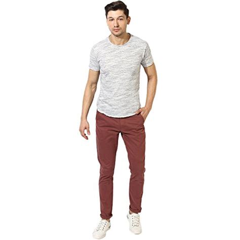 Buy REALM Trousers for Men | Casual & Formal Trousers | Burgundy ...