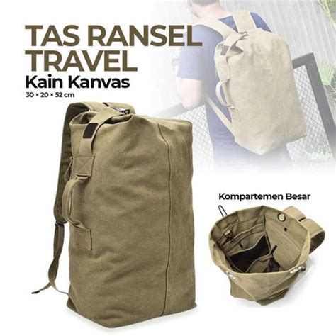 Jual Tas Ransel kanvas gunung pria outdoor polos army military tas ...