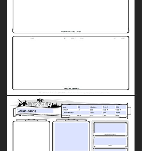 Can I download a blank character sheet like the one you get when you ...