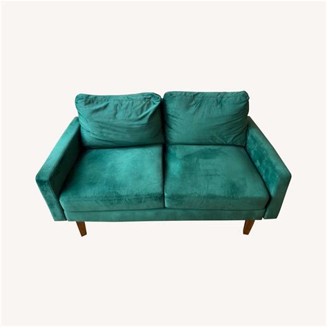 Wayfair Green Velvet Couch - AptDeco