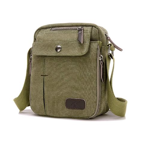 Goatter Unisex Canvas Multi-Compartment 8" Inch Sling Messenger Bag ...