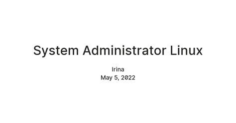 System Administrator Linux — Teletype