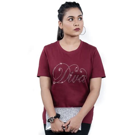 Maroon "Diva" Tees for Women in India – Center Stage