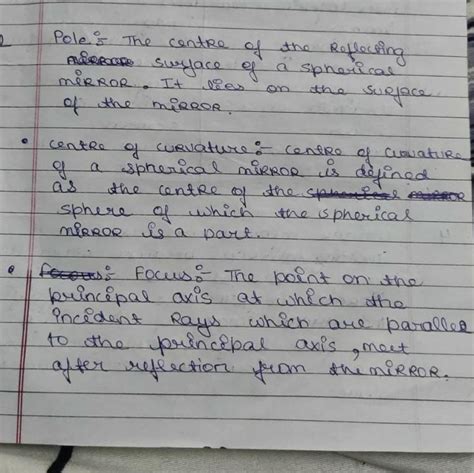 define pole , centre of curvature, focus and principlal axis - Brainly.in