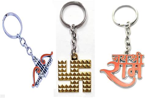 MOREL KEYCHAIN SWASTIK,JAI SHREE SHYAM & RAM FOR OFFICE BIKE HOUSE ...