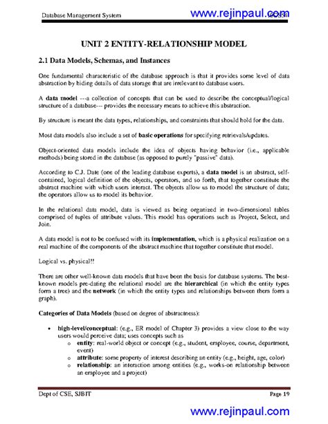 Data models,schemas,instances - Database Management System 10CS Dept of ...