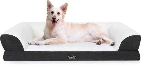 Pecute Divano Letto Per Cani E Gatti | Memory Foam A Forma Di Uovo Con Supporti 3 Lati | Copertura Lavabile, Taglia XL 101x66x20 Cm