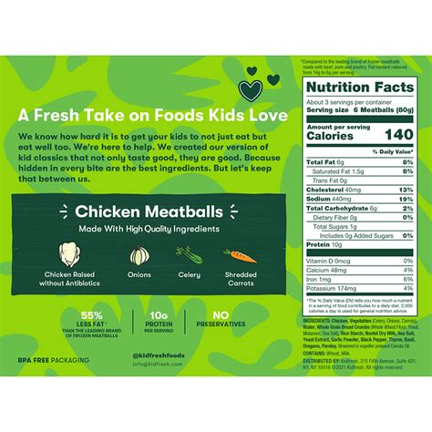 Kidfresh Chicken meatballs with a blend of vegetables. (8 oz) Delivery ...