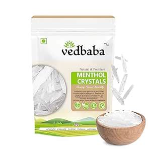Vedbaba Menthol Crystals - 100 GM | Edible and Natural Plant-Based ...