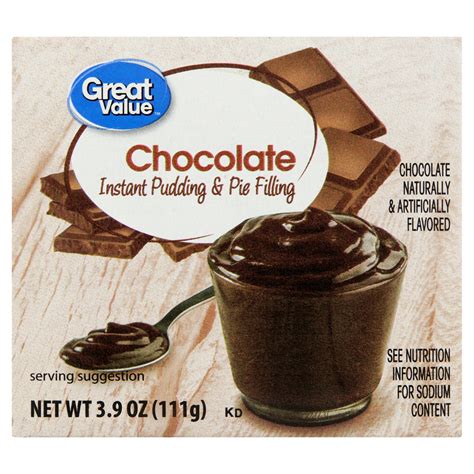 Great Value Chocolate Instant Pudding & Pie Filling in a 3.9 oz Carton ...