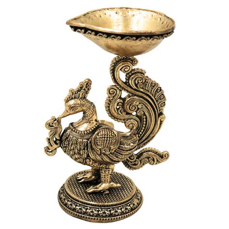 Brass Peacock Lamp Idol Mayil Vilakku Mayur Deepam Mor Diya Peacock Ku ...