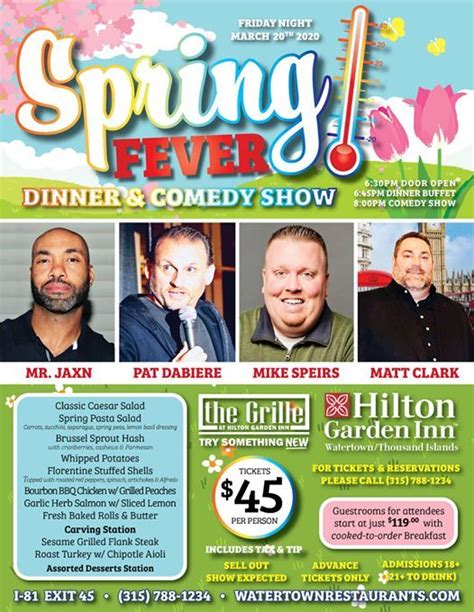 Spring Fever Dinner & Comedy Show, Hilton Garden Inn Watertown NY ...
