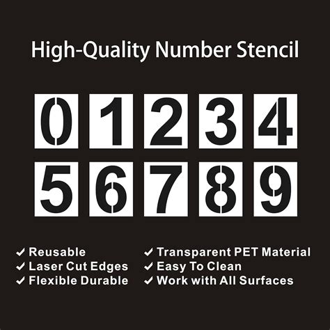 Buy 6 Inch Number Stencils Set 0-9 Address Number Stencil Templates ...
