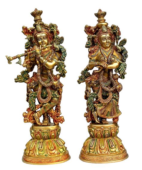 Buy eSplanade - Brass Radha Krishna - Big Size - Pair of Brass Radha ...