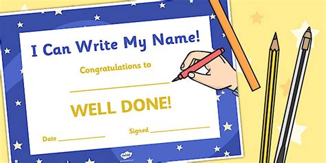 I Can Write my Name Certificate