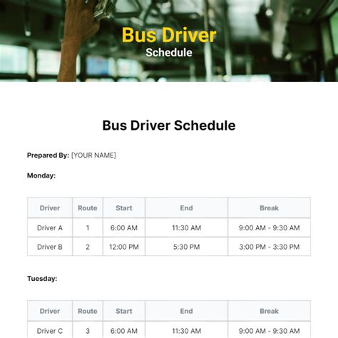 Driver Schedule Template - prntbl.concejomunicipaldechinu.gov.co