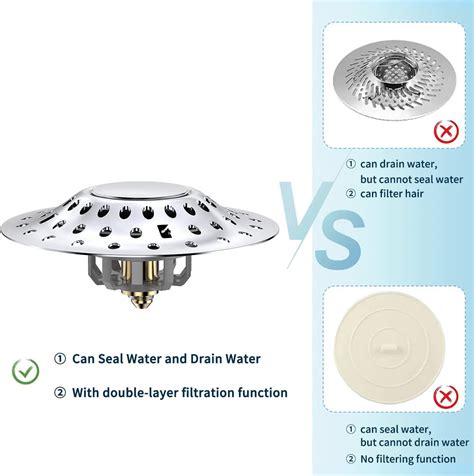 Buy MUAIOLAUS Upgrade Bathtub Stopper with Drain Hair Catcher, 2 in 1 ...