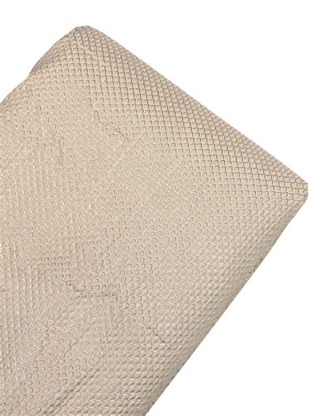 Beige Color Poly Jacquard Dress Material Fabric - Charu Creation