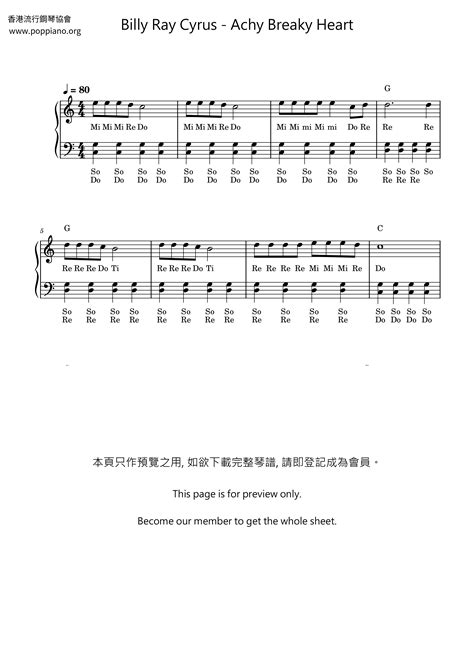 Billy Ray Cyrus-Achy Breaky Heart Sheet Music pdf, - Free Score Download ★