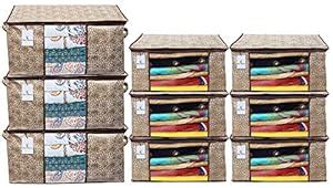 Kuber Industries Metallic Printed Non Woven 6 Pieces Saree Cover and 3 ...