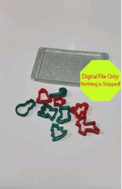 STL, File ONLY Dollhouse Miniature Cookie Cutters, Baking Sheet, 3d ...