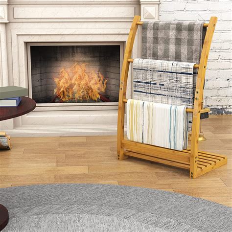 Freestanding Wooden Towel Rack, Multiple Tier Sheesham Wood Towel ...